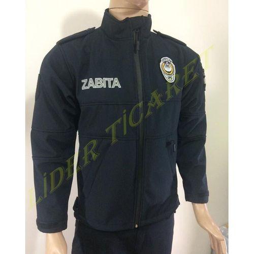 Zabıta Montu Lacivert Renk Softshell Kumaş Reflektör Baskılı Mont