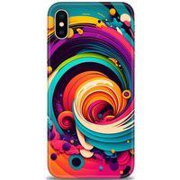 iPhone XS Kılıf HD Baskılı Kılıf - Renk Hortumu + Tam Ekran Koruyucu