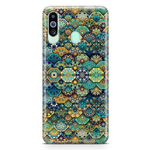 Samsung Galaxy A60 Kılıf Sekizgen Motifler Arka Kapak Koruma Desenli Full Koruyucu