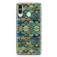 Samsung Galaxy A60 Kılıf Sekizgen Motifler Arka Kapak Koruma Desenli Full Koruyucu