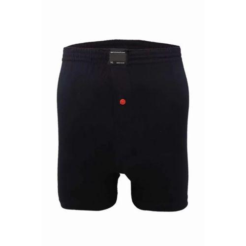 Düğmeli Pamuklu Erkek Penye Boxer Lacivert - 1146A