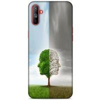 Oppo Realme C3 Kılıf Depresyon (35) Fit Design Kılıf Toz Pembe Lacivert