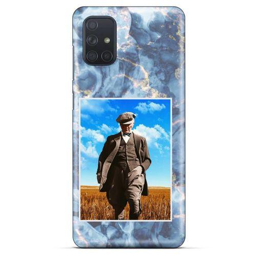 Samsung Galaxy M51 Kılıf Atatürk (19) Kılıfları Mavi Mermer