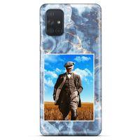 Samsung Galaxy M51 Kılıf Atatürk (19) Kılıfları Mavi Mermer