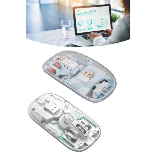 Sessiz Tıklama Çift Modlu Bluetooth Ve Alıcı Şeffaf Mouse Fare