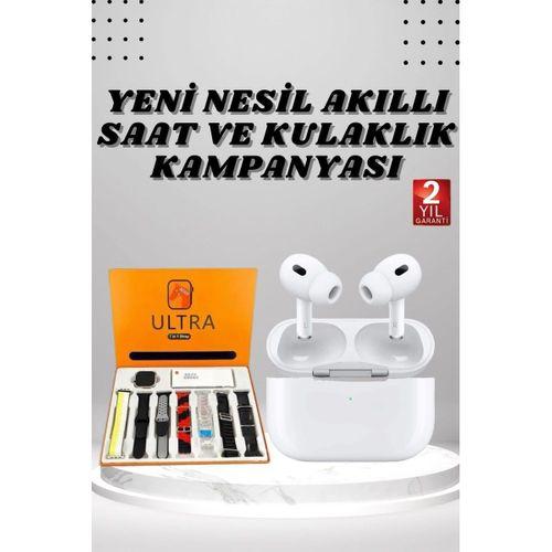 7 Kordonlu Akıllı Saat Ve Yeni Nesil Kulaklık Dokunmatik Ekran Android Ve İos Uyumlu