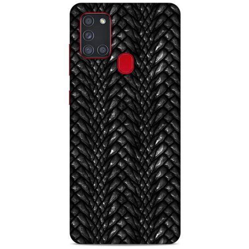 Samsung Galaxy A21s Kılıf Dragons (2) Kabı Ejderha Deri Siyah