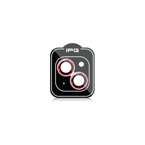 iPhone 15 / 15 Plus için IPG ProLENS Kamera Lens Koruyucu Alüminyum CD Çerçeveli, Kırılmaz Cam
