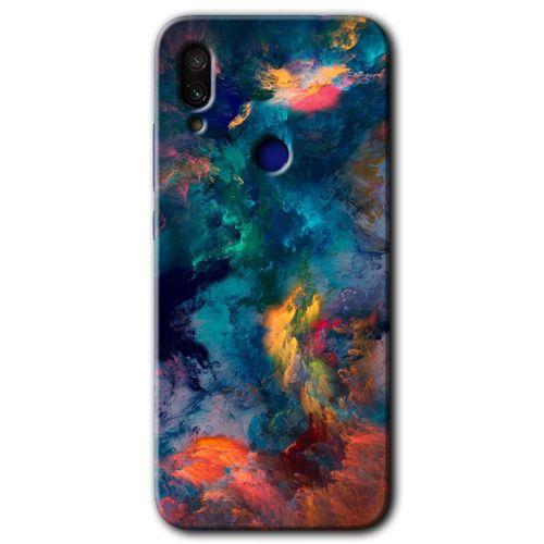 MRCİLETİSİM Xiaomi Redmi Note 7 Kılıf HD Desen Baskılı Arka Kapak+Temperli Cam - Color Storm