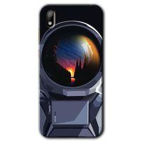 Huawei Y5 2019 Kılıf HD Desen Baskılı Arka Kapak - Astronot + Kırılmaz Cam