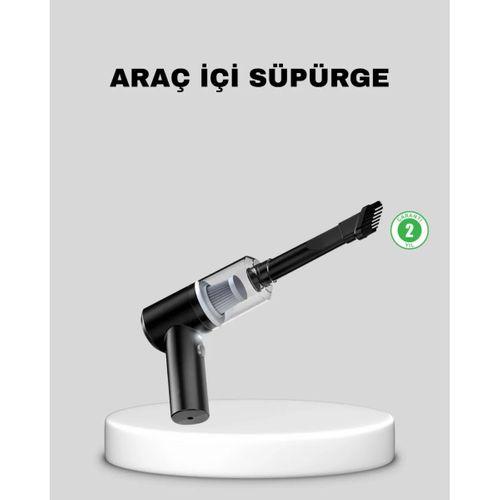 Mini Şarjlı Araç Süpürgesi – 120w Güçlü Motor, 5500pa Vakum Emiş, Yıkanabilir Filtre