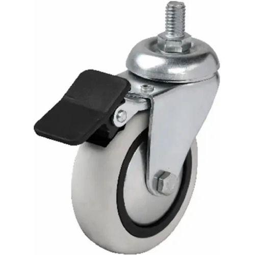 354 - 75x25 Mm Pvc Makaralı Vidalı Frenli Teker 4 Adet