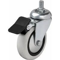 354 - 75x25 Mm Pvc Makaralı Vidalı Frenli Teker 4 Adet