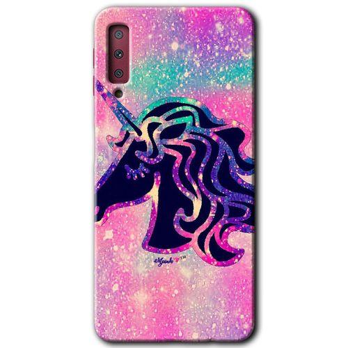 Galaxy A7 2018 Kılıf HD Desen Baskılı Arka Kapak - Unicorn Kristal