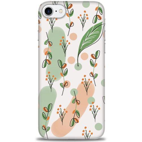 iPhone 7 Kılıf HD Baskılı Kılıf - Flower Pattern + Tam Ekran Koruyucu