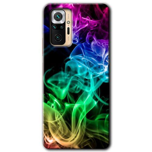 Xiaomi Redmi Note 10 Pro Kılıf Baskılı Kapak - Smoke Colorful + 5D Tam Kaplayan Cam