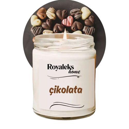 Doğal Özel Seri Kokulu Dekoratif Kavanoz Mum 210 cc - Çikolata - RYL