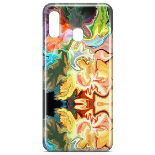 Samsung Galaxy A20 Kılıf Psikedelik Likit Arka Kapak Koruma Desenli Full Koruyucu