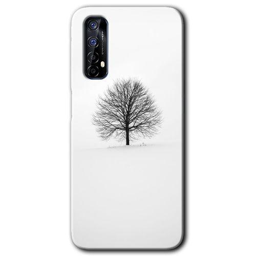 MRCİLETİSİM Realme 7 Kılıf Baskılı Kapak - Alone Tree + 5D Tam Kaplayan Cam