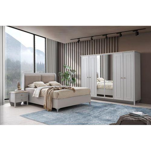 Yakamoz 6 Kapaklı Aynalı Elbise Dolabı Gardrop 253x64x213