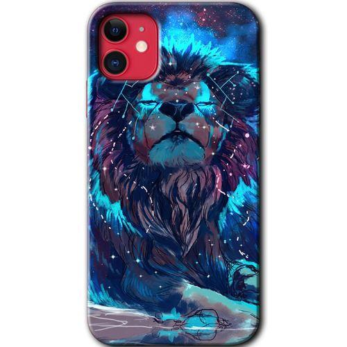 iPhone 11 HD Baskılı Kılıf + 9D Tam Ekran Koruyucu - Neon Aslan
