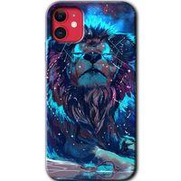 iPhone 11 HD Baskılı Kılıf + 9D Tam Ekran Koruyucu - Neon Aslan