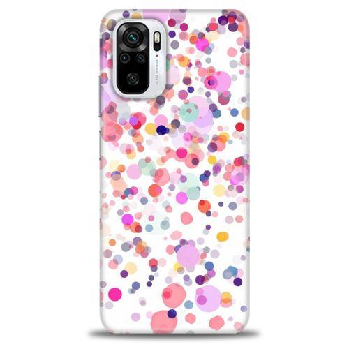 Xiaomi Redmi Note 10 Kılıf HD Baskılı Kılıf - Renkli Benekler + Tam Ekran Koruyucu