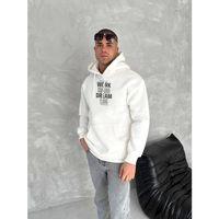 Kışlık Üç İplik Kapşonlu SweatShirt - Beyaz