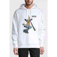 Anime One Piece Trafalgar Law Baskılı Beyaz Erkek Kapşonlu Sweatshirt