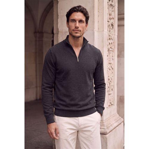 Lars Selanik Örme Kumaş Yarım Fermuar Erkek Sweatshirt - Antrasit