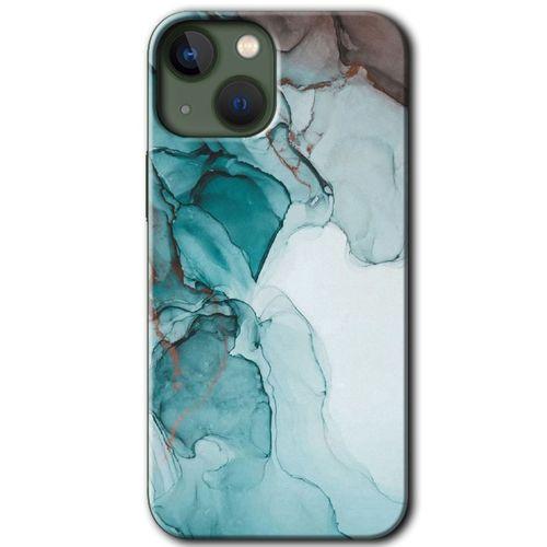 iPhone 13 Mini HD Baskılı Kılıf + 9D Tam Ekran Koruyucu - Buzul Mermer