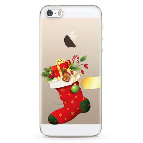 Apple iPhone 5s Kılıf Kırmızı Çorap Arka Kapak Koruma Desenli Full Koruyucu