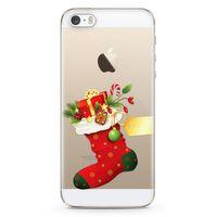 Apple iPhone 5s Kılıf Kırmızı Çorap Arka Kapak Koruma Desenli Full Koruyucu