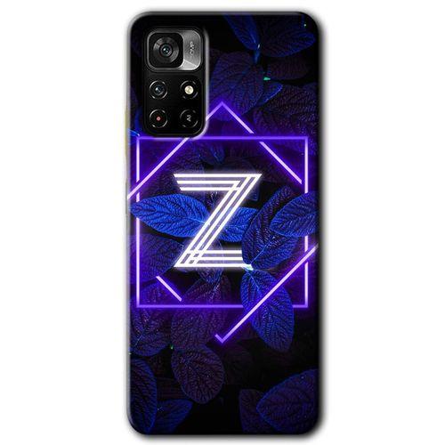 Redmi Note 11T Kılıf HD Desen Baskılı Arka Kapak - Dark Neon Yaprak Z Harfi