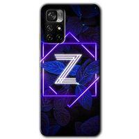 Redmi Note 11T Kılıf HD Desen Baskılı Arka Kapak - Dark Neon Yaprak Z Harfi