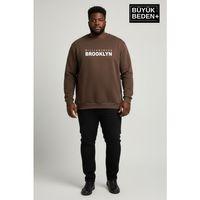 Erkek Büyük Beden Willams Brooklyn Baskılı Bisiklet Yaka ince Sweatshirt SPR26BSW956-16