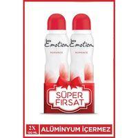 2 Adet Emotion Romance Kadın Vegan Deodorant 150 Ml Hızlı Kurur, Leke Bırakmaz