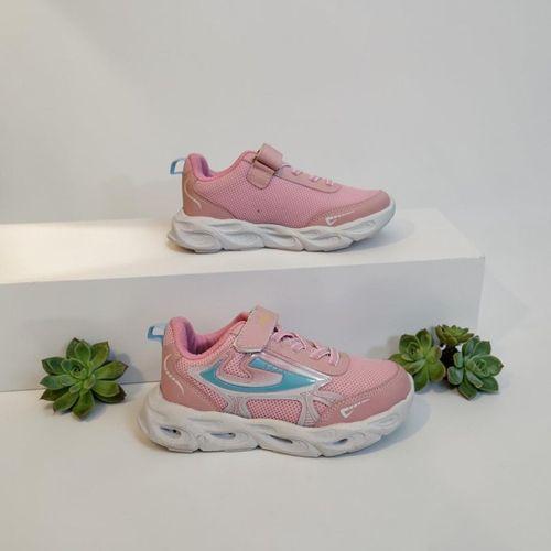 Wisco 069 Pembe- Turkuaz Işıklı Cırtlı Kız Çocuk Spor Ayakkabı