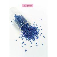 Kesme Cam Boncuk 2mm - 20 Gram - Koyu Mavi -BNC344