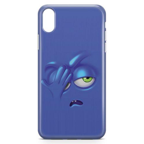 Apple iPhone XR Kılıf Mutsuz Mavi Arka Kapak Koruma Desenli Full Koruyucu