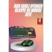 Rgb Işıklı Klavye Q Klavye Mouse Hediyeli