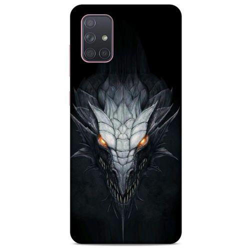 Samsung Galaxy A71 Kılıf Dragons (13) Silikon Kap Gri Ejderha