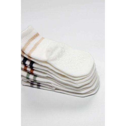 5'Li Penye Kaymaz Çember Soket Çorap 10122 Ekru