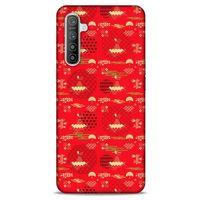 Oppo Realme XT Kılıf Japonya (1) Kılıfı Sarı Kırmızı