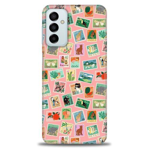 Samsung Galaxy M13 Kılıf HD Baskılı Kılıf - Pullar + Tam Ekran Koruyucu