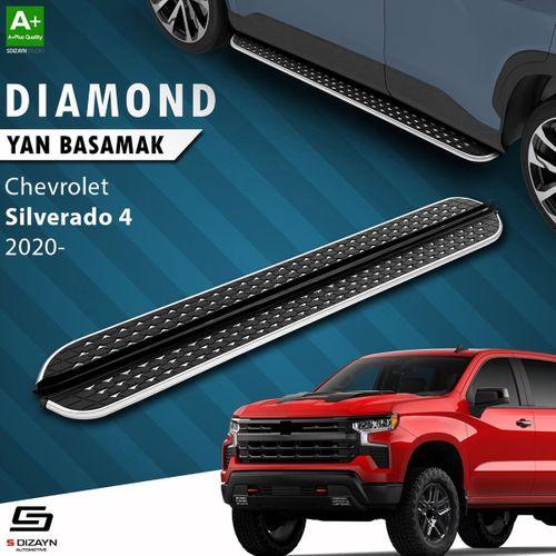S-Dizayn Chevrolet Silverado 4 Uzun Şase Diamond Krom Yan Basamak 253 Cm 2020 Üzeri A+ Kalite