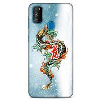 Samsung Galaxy M30s Kılıf Dragons (29) Arka Koruma Kılıfı Tatoo Mavi Ejderha