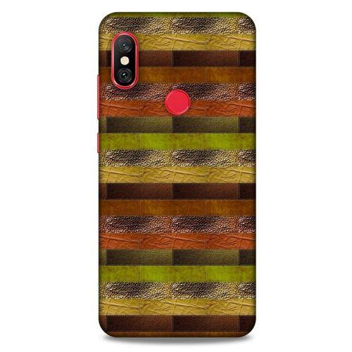 Xiaomi Mi A2 Lite Kılıf Patchwork (48) Bumper Kılıf Kahve Yeşil