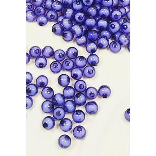 Yuvarlak Boncuk İçten Boncuklu Bileklik Çanta Boncuğu 8 mm 50 gr Eflatun - BNC472