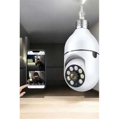 Wifi Kamera Duylu Ampul Görünümlü 360 Derece Dönebilen Ev Kamerası